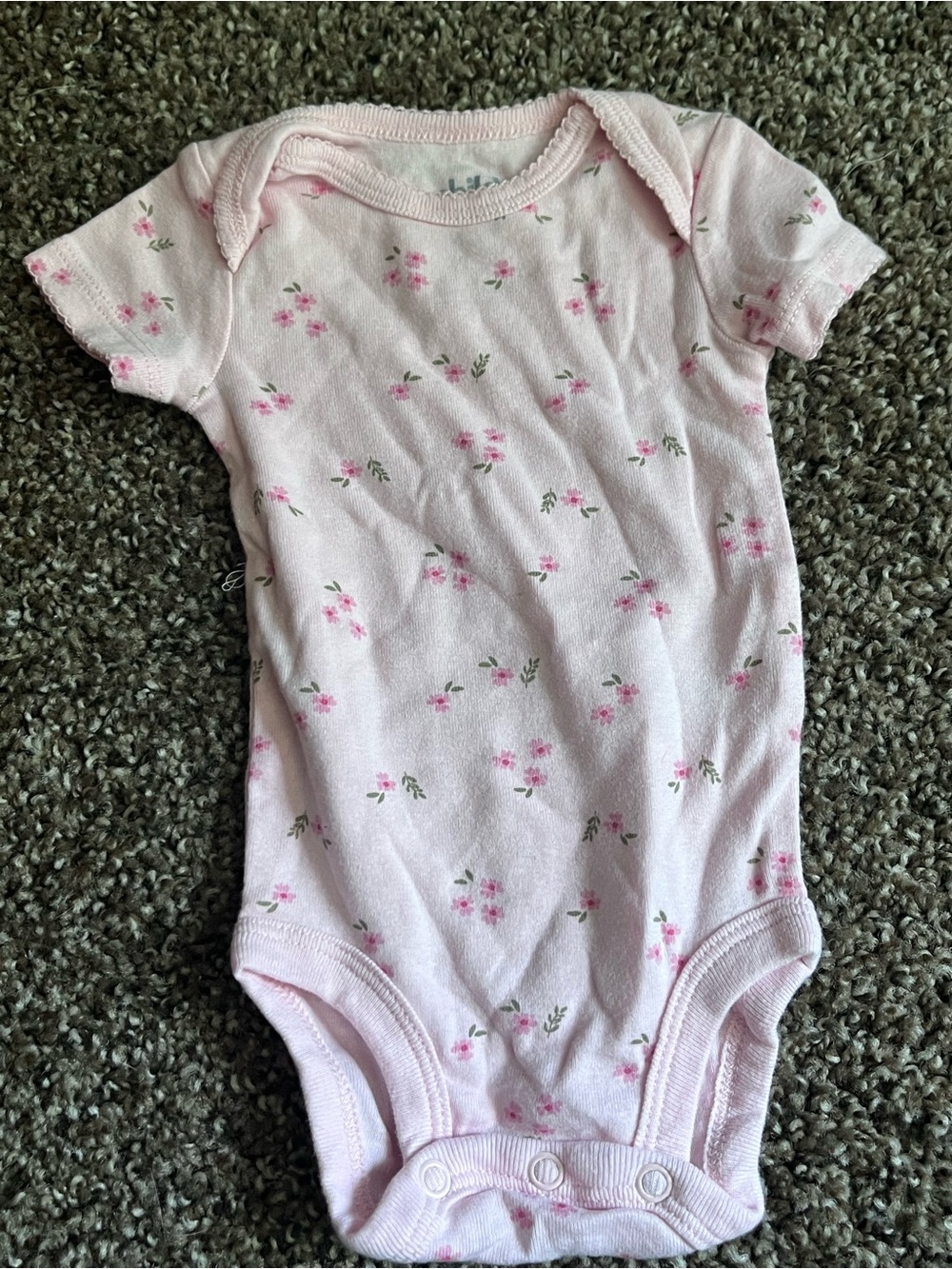 Carter's Pink Floral Short-Sleeve Bodysuit